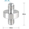Adaptador de tornillo CAMVATE de doble extremo macho de 1/4"-20 macho a rosca macho de 1/4"-20