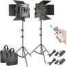 Kit de 2 Lámparas Neewer RED / BLUE, LED-NL660 LED Bicolor con Pedestales