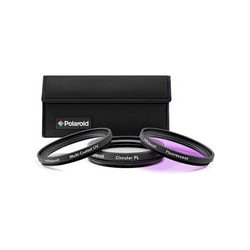Kit de 3 Filtros Polaroid 55mm (UV, Circular Polarizado y Florescent)