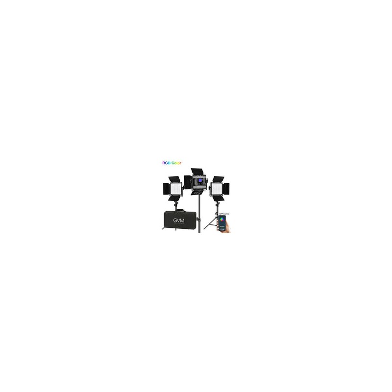 Kit de 3 Lámparas GVM 800D RGB Studio
