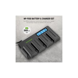 Kit de Cargador Cuadrúple y 4 baterías NP-F550 Neewer