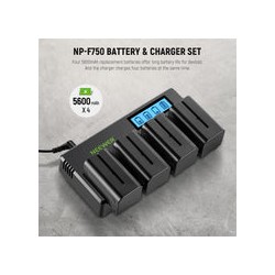 Kit de Cargador Cuadrúple y 4 baterías NP-F770 Neewer