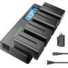 Kit de Cargador Cuadrúple y 4 baterías NP-F770 Neewer