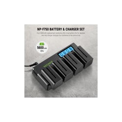 Kit de Cargador Cuadrúple y 4 baterías NP-F770 Neewer
