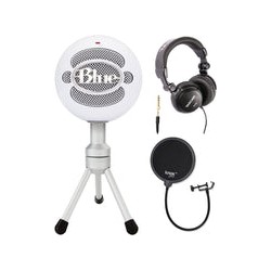 Kit Micrófono Condensador Blue Snowball ICE USB con audífonos y filtro antipop