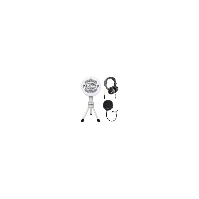 Kit Micrófono Condensador Blue Snowball ICE USB con audífonos y filtro antipop