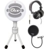 Kit Micrófono Condensador Blue Snowball ICE USB con audífonos y filtro antipop