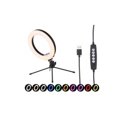 Lámpara Anillo Ouyawi 8" con Mini Tripié, Selfie Stick, Disparador