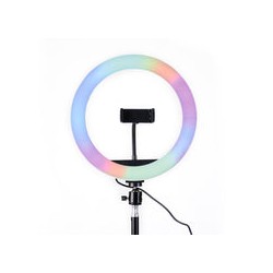 Lámpara de Anillo de 10" RGB MJ26 con tripiél