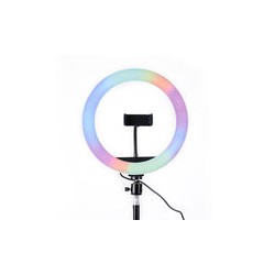 Lámpara de Anillo de 10" RGB MJ26 con tripiél